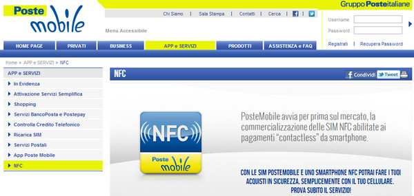 NFC PosteMobile Contactless